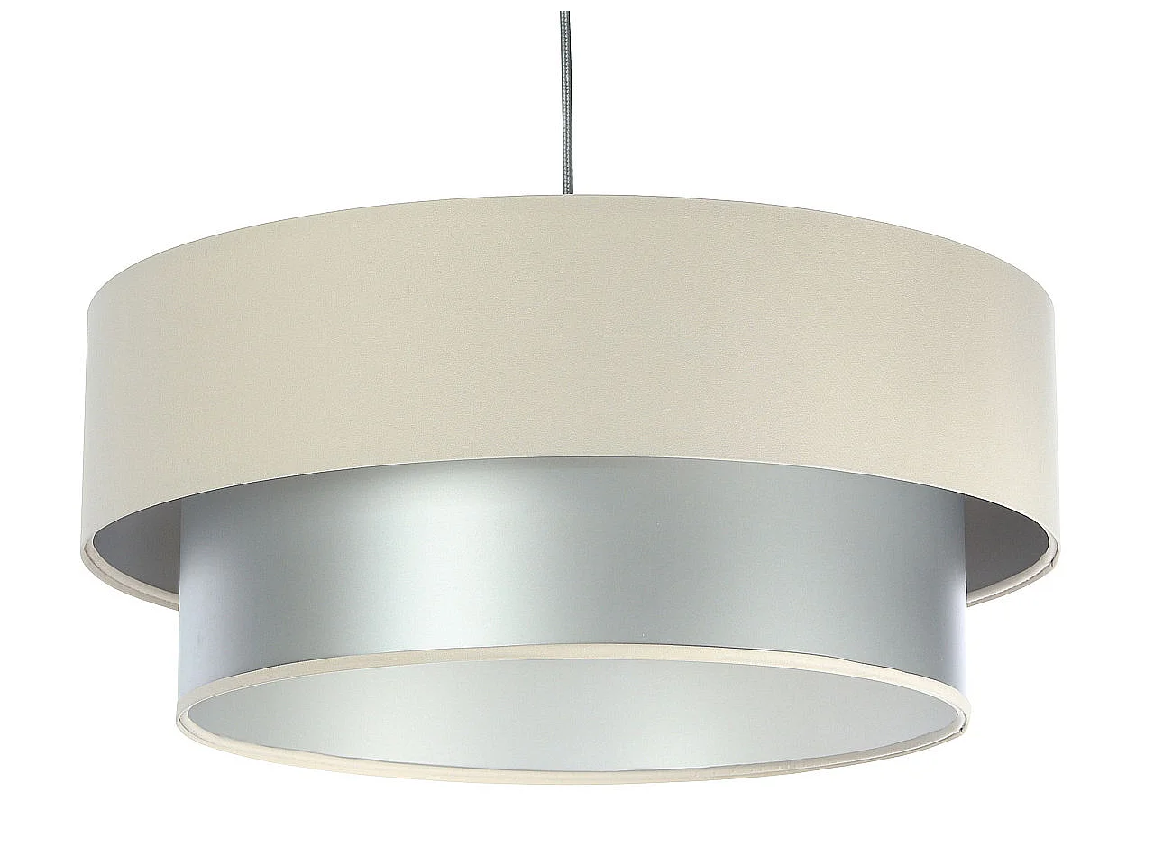 Lampa wisząca DOUBLE CREAM 60 kremowa/srebrna