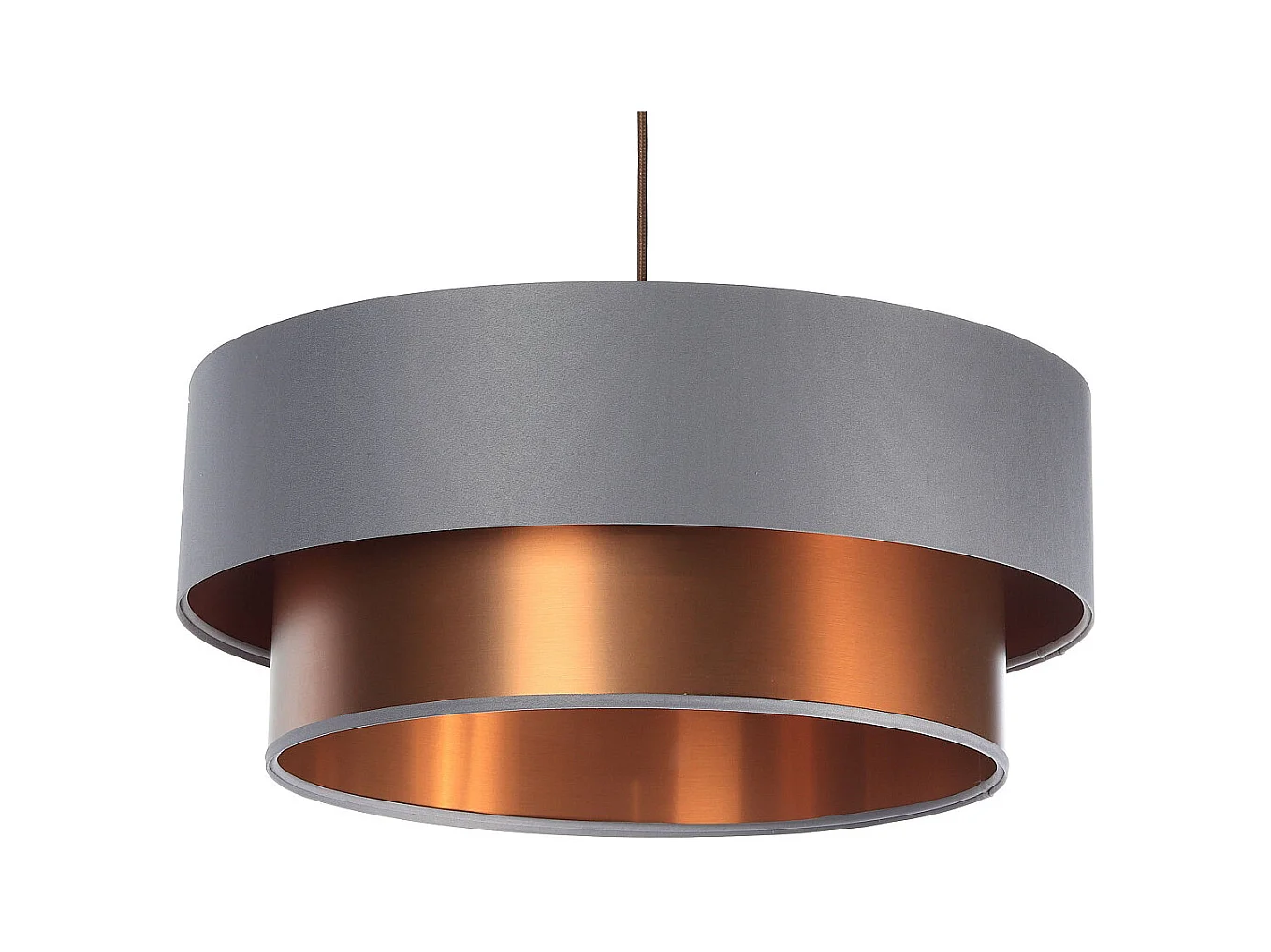 Suspension Duo gris et cuivré Ø60cm