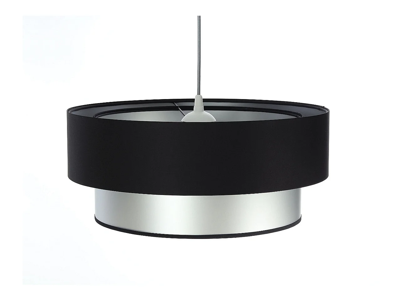 Suspension Duo noir et argent Ø40cm