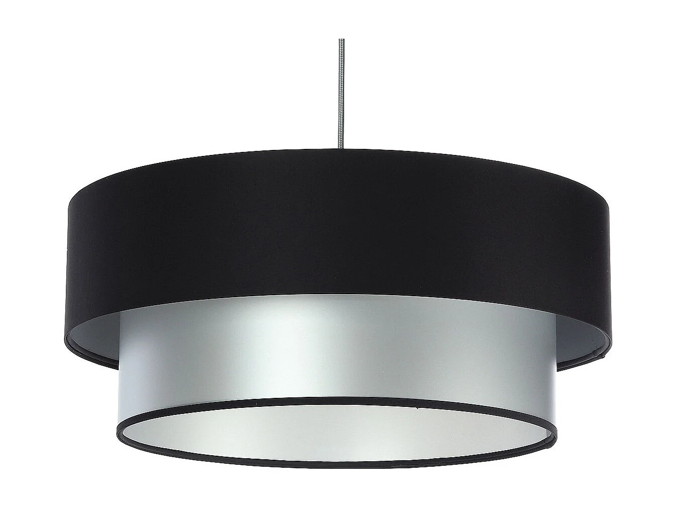 Lampa wisząca DOUBLE BLACK 40 srebrna/czarna