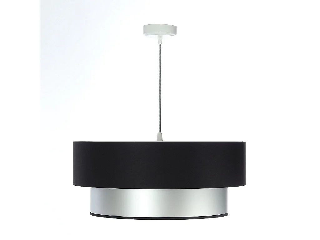 Lampa wisząca DOUBLE BLACK 40 srebrna/czarna