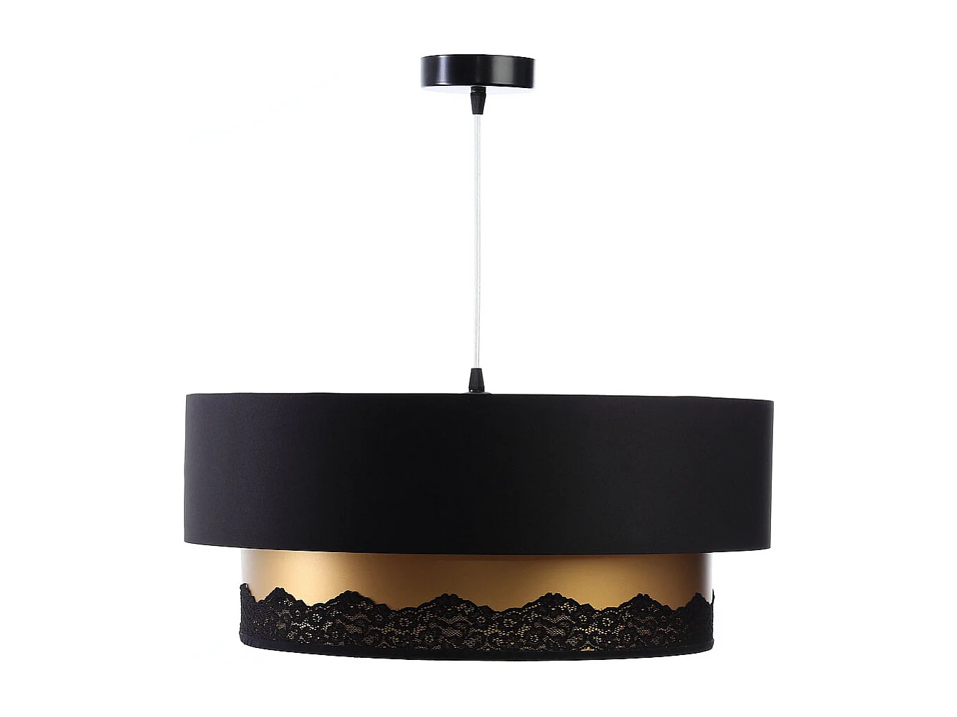 Suspension duo satiné finition dentelle Ø60cm