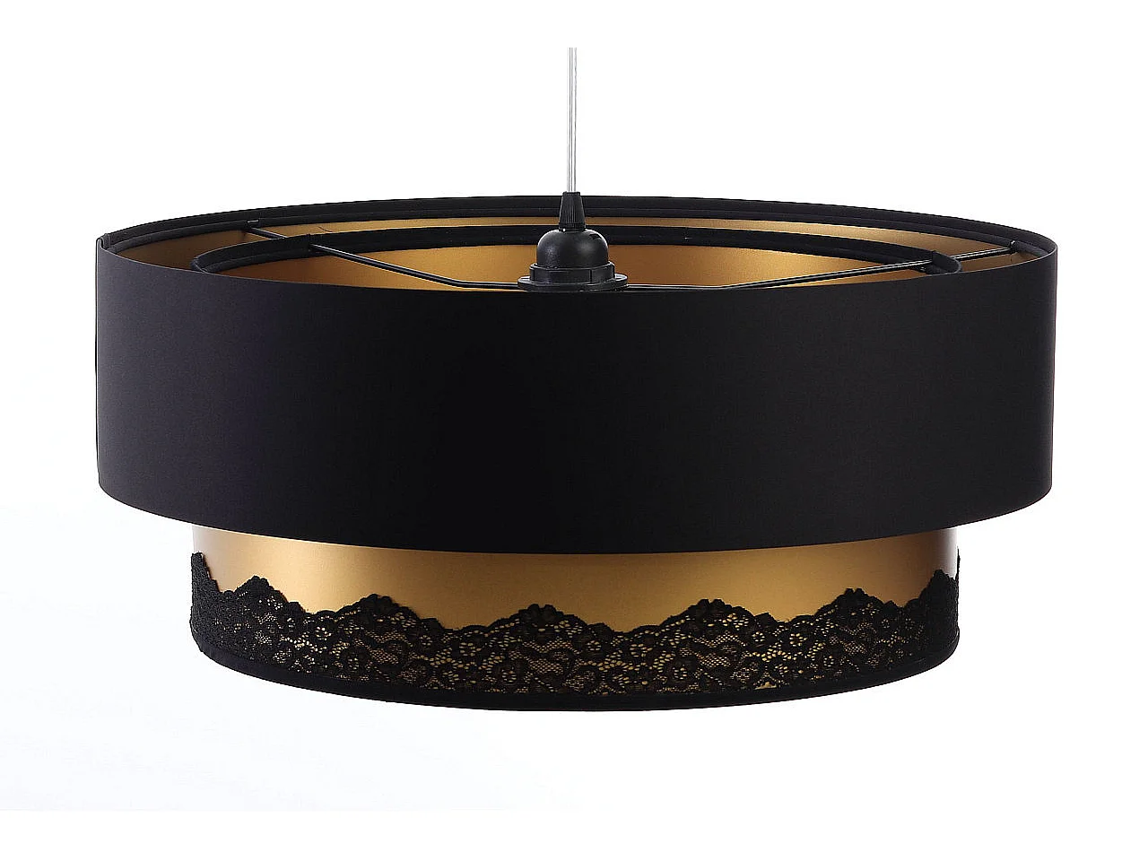 Suspension duo satiné finition dentelle Ø60cm