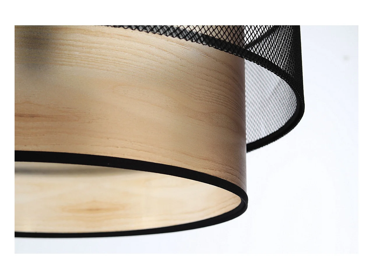 Suspension Duo en imitation bois Ø60cm