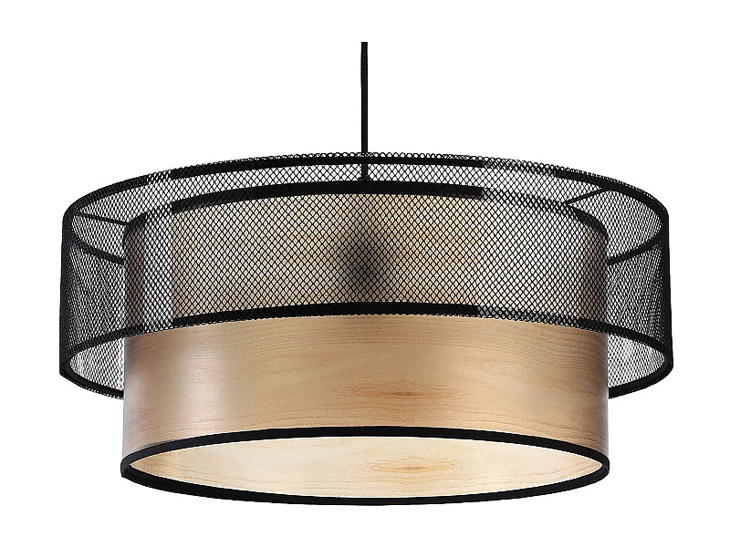 Suspension Duo en imitation bois Ø60cm