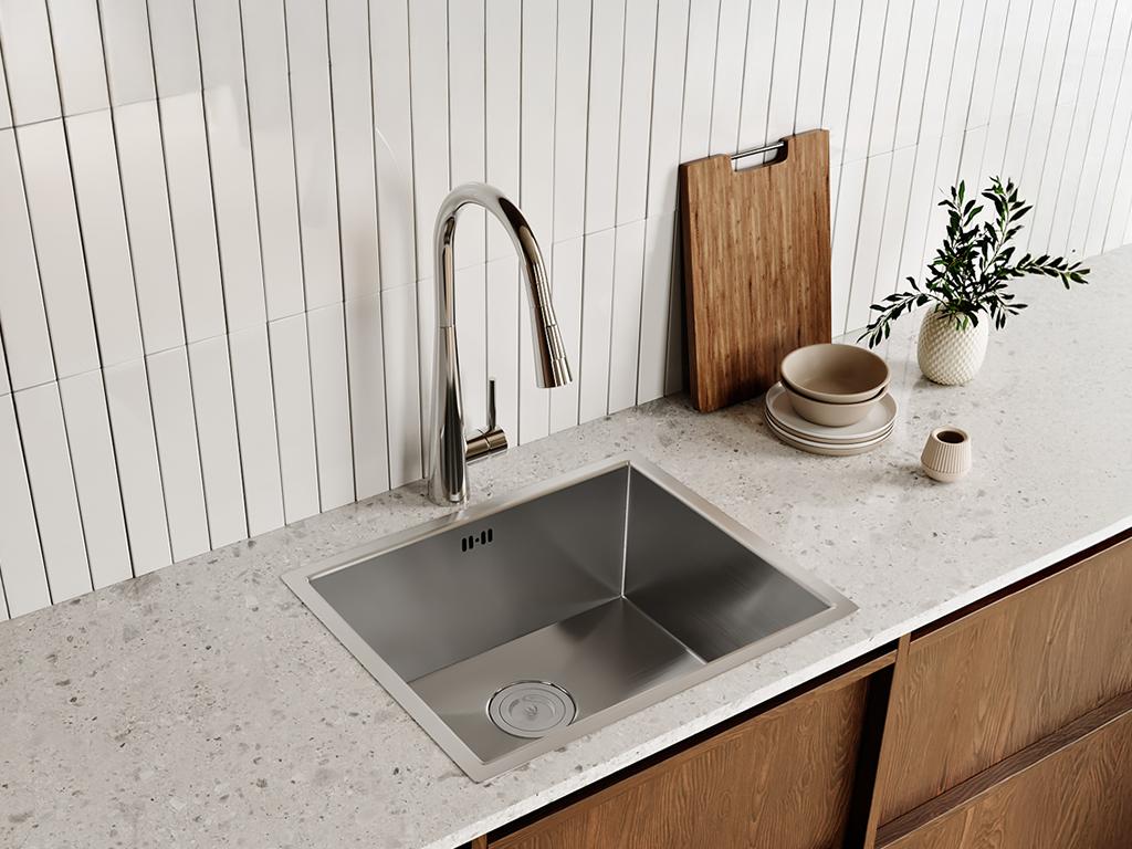 Set Spülbecken 55 x 45 cm SOELA + Armatur RONA mit abnehmbarem Auslauf aus günstig online kaufen