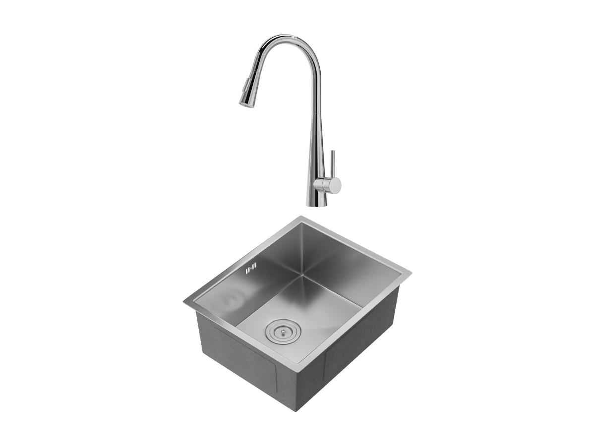 Set Spülbecken 55 x 45 cm SOELA + Armatur RONA mit abnehmbarem Auslauf aus günstig online kaufen