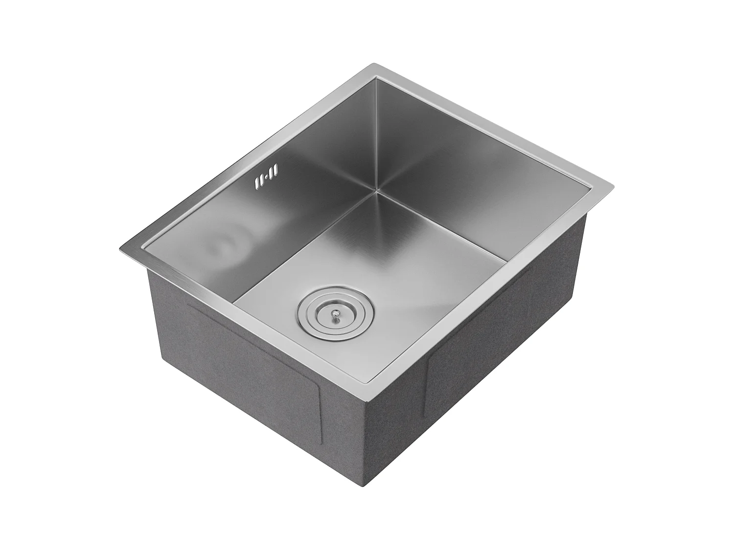 Ensemble évier 55x45 cm SOELA + robinet avec douchette RONA en acier inoxydable - Gris et Chromé