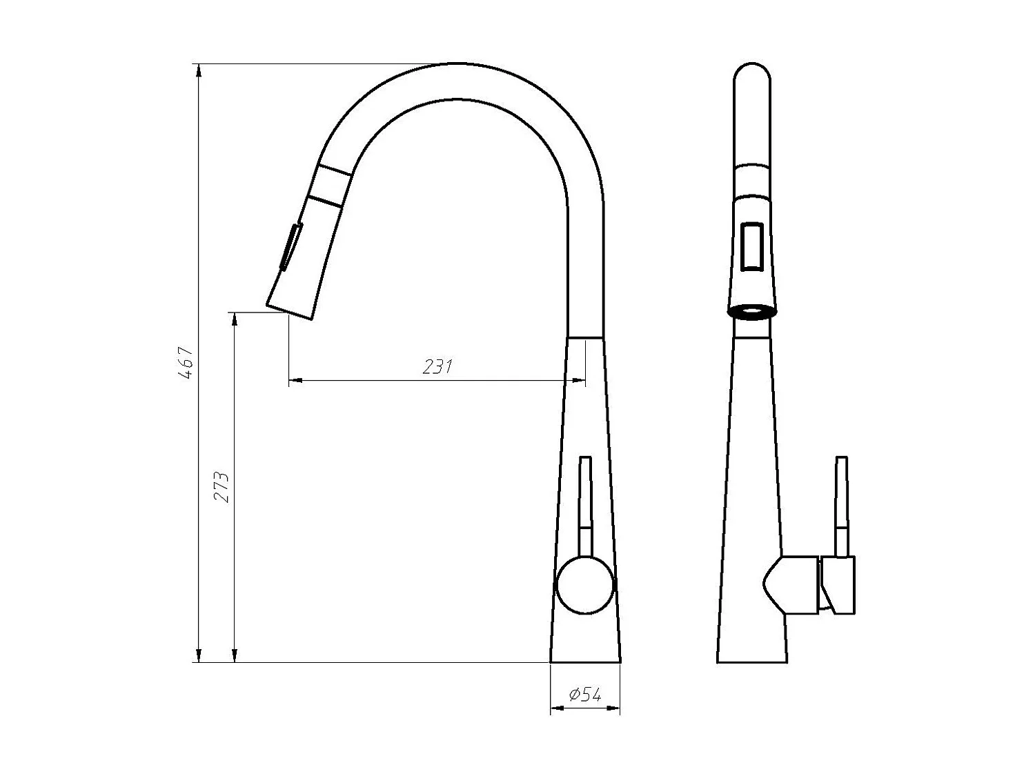 Ensemble évier 55x45 cm SOELA + robinet avec douchette RONA en acier inoxydable - Gris et Chromé