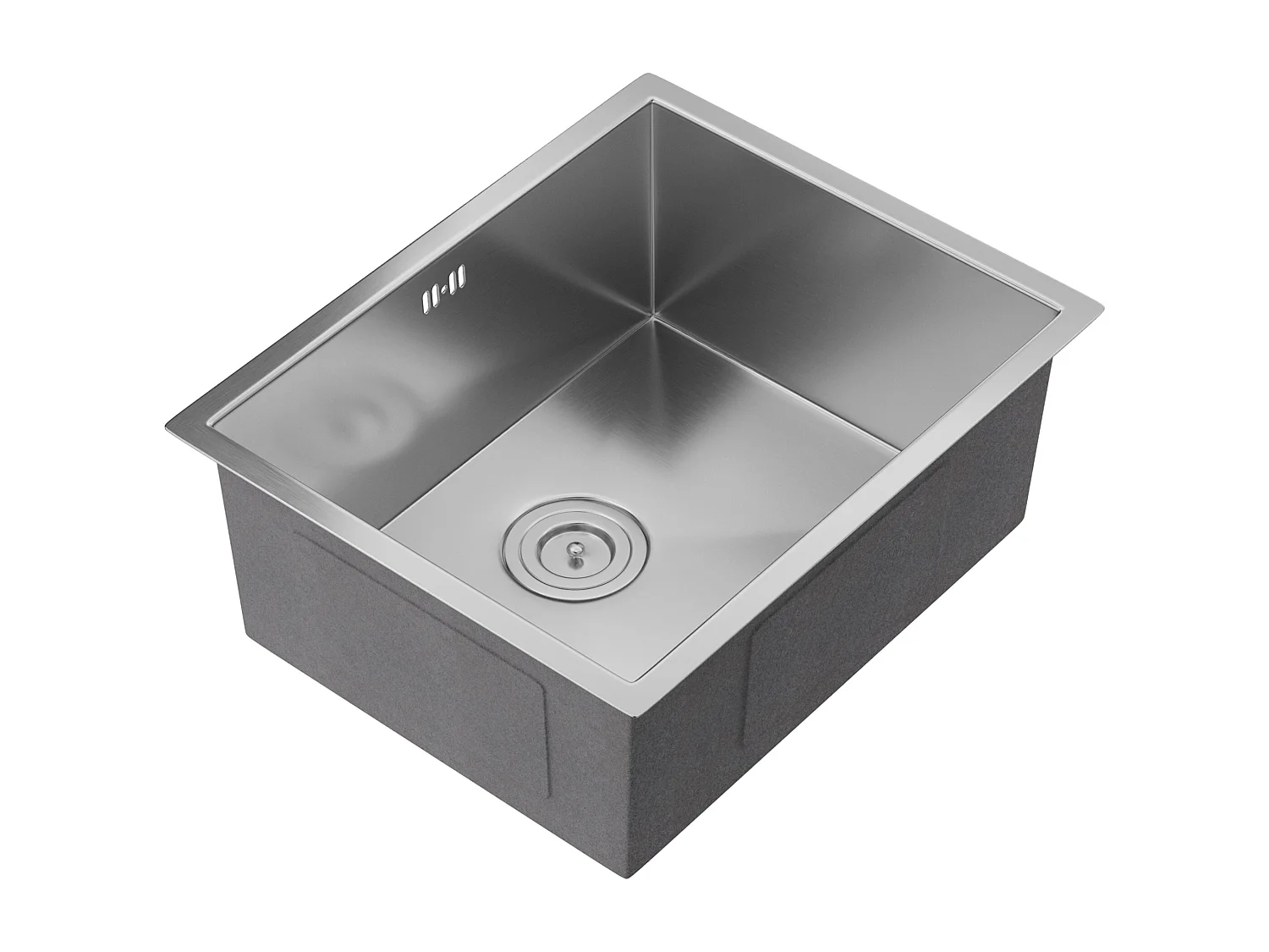 Ensemble évier 55x45 cm SOELA + robinet avec douchette RONA en acier inoxydable - Gris et Chromé