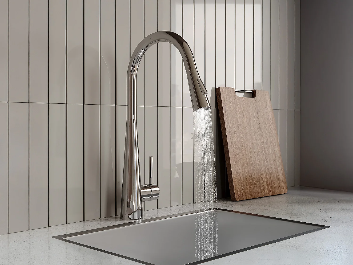 Ensemble évier 55x45 cm SOELA + robinet avec douchette RONA en acier inoxydable - Gris et Chromé