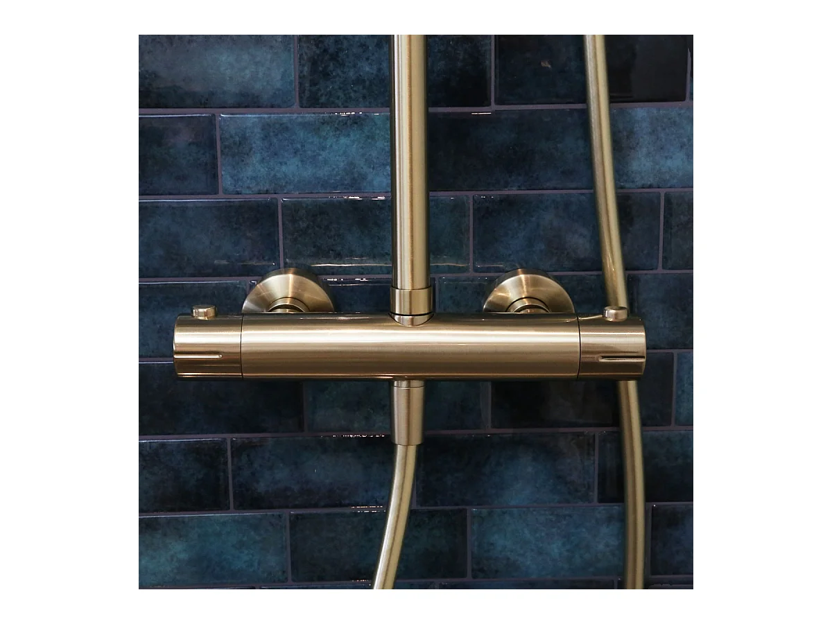 Thermostat-Duschsäule Envol Gold gebürstet Essebagno