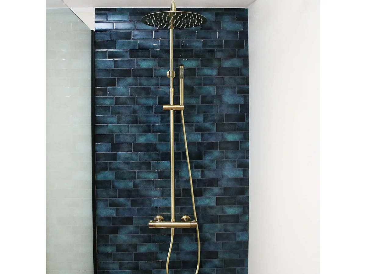 Thermostat-Duschsäule Envol Gold gebürstet Essebagno