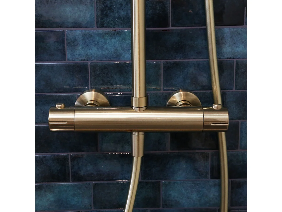 Thermostat-Duschsäule Envol Gold gebürstet Essebagno