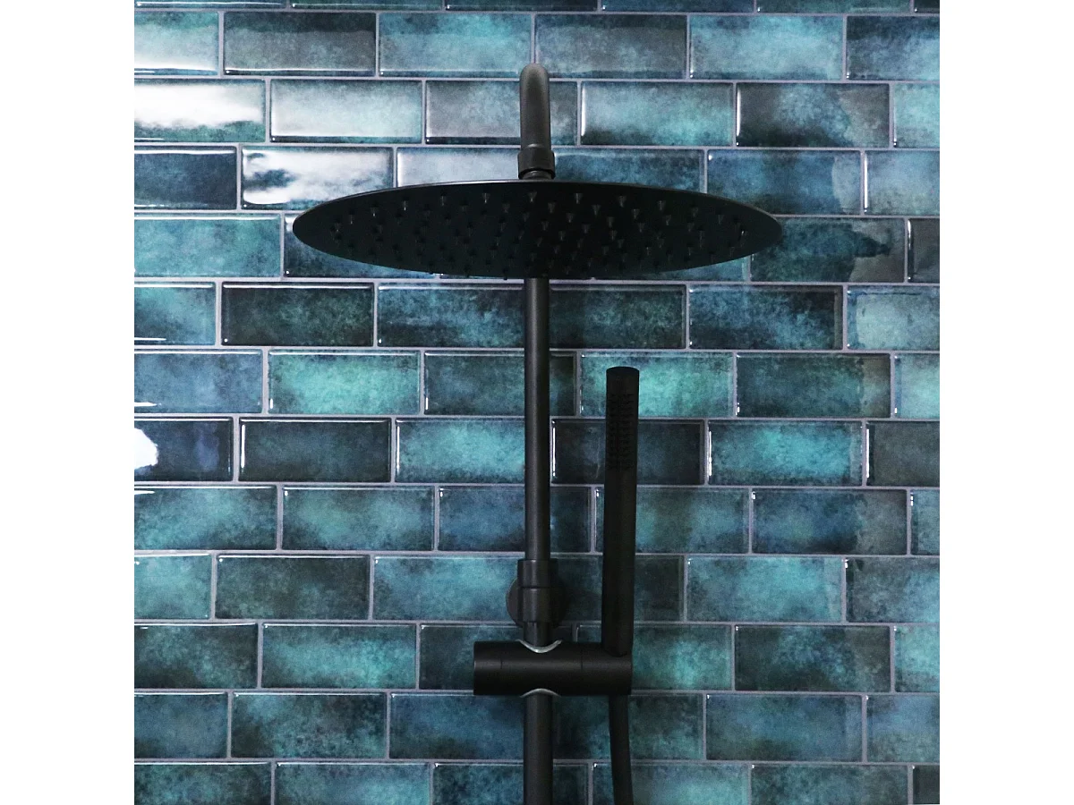 Mechanische Duschsäule Envol schwarz Essebagno