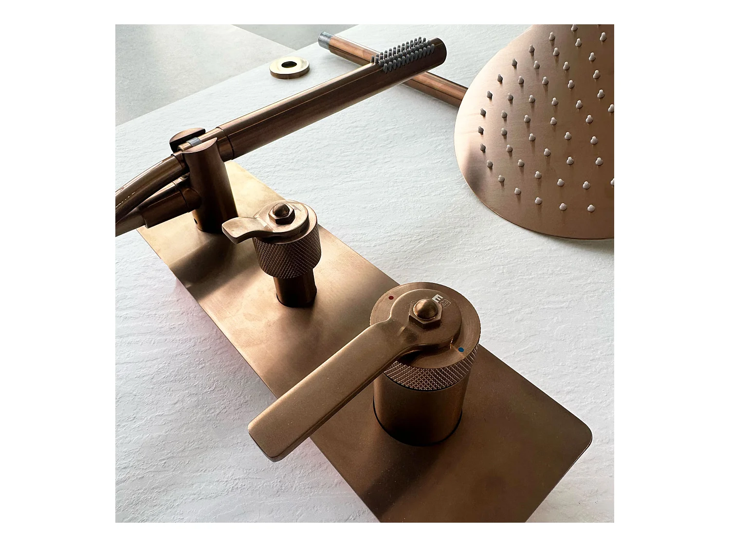 Molette Colonna doccia a incasso meccanica in rame spazzolato Essebagno