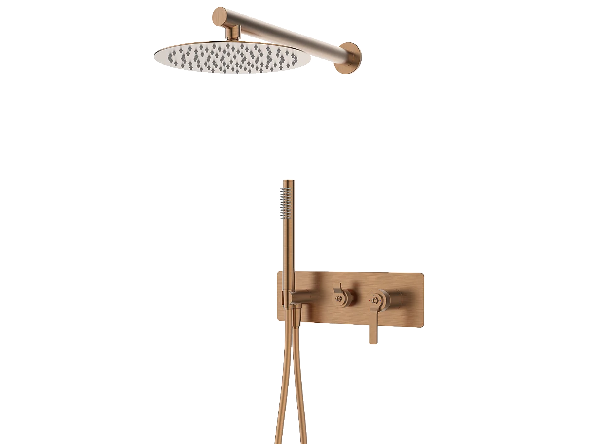 Molette Coluna de duche encastrável mecânica em cobre escovado Essebagno