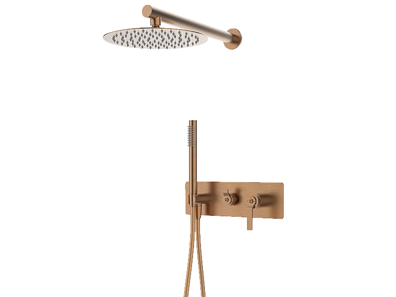 Molette Unterputz-Duschsäule mechanisch Kupfer gebürstet Essebagno