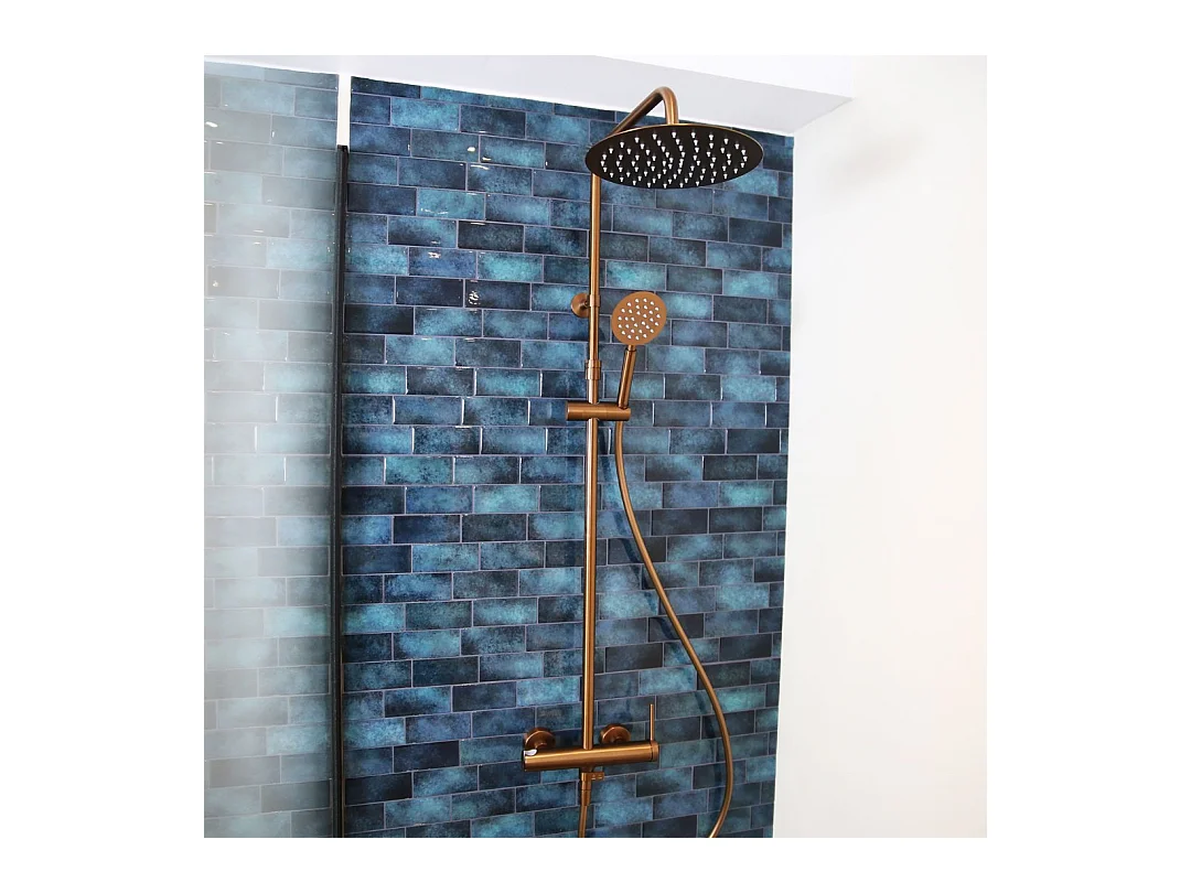 Lollipop II colonne de douche mécanique cuivre brossé 250 - Essebagno