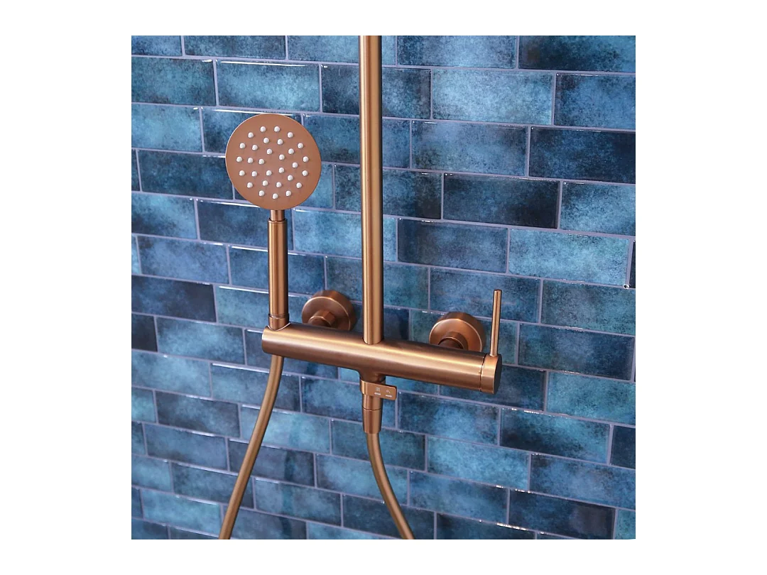 Lollipop II colonne de douche mécanique cuivre brossé 250 - Essebagno