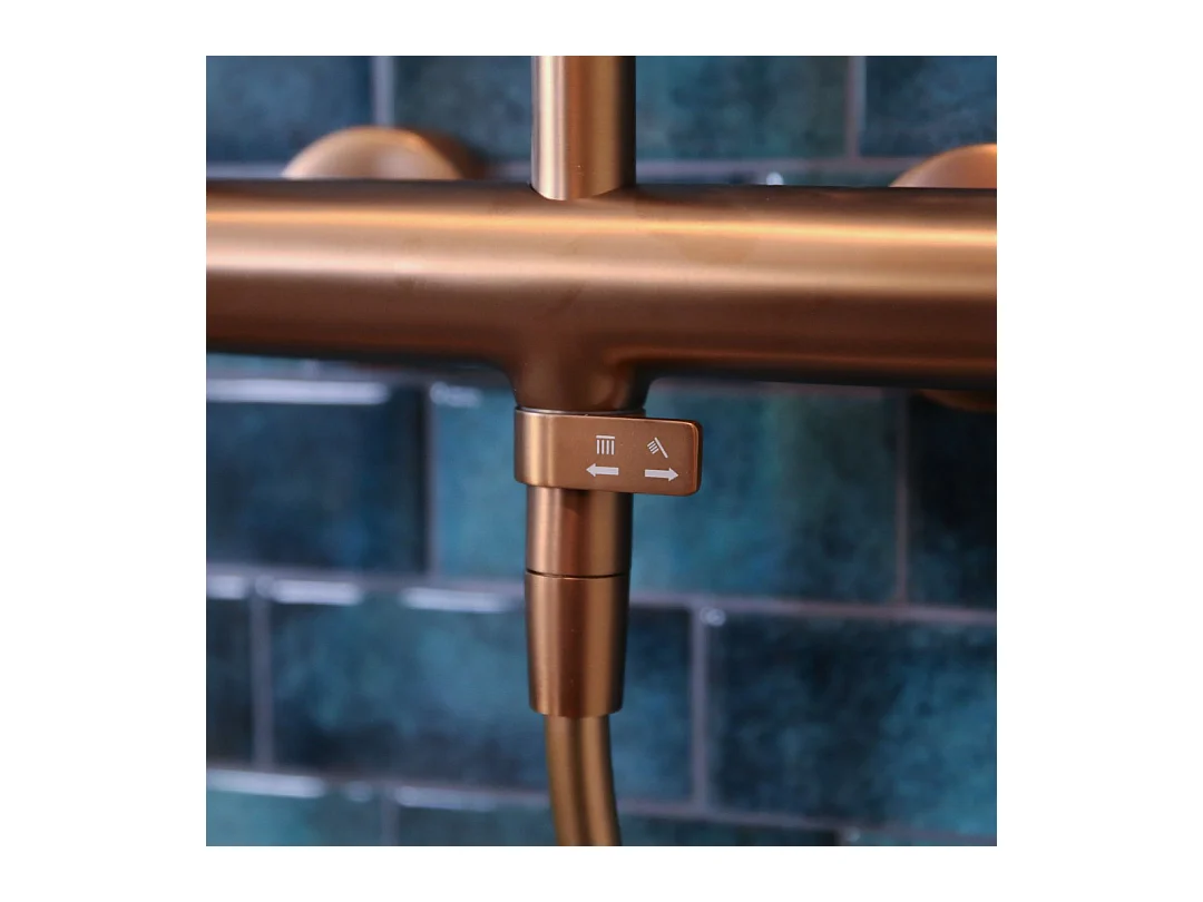 Lollipop II colonne de douche mécanique cuivre brossé 250 - Essebagno