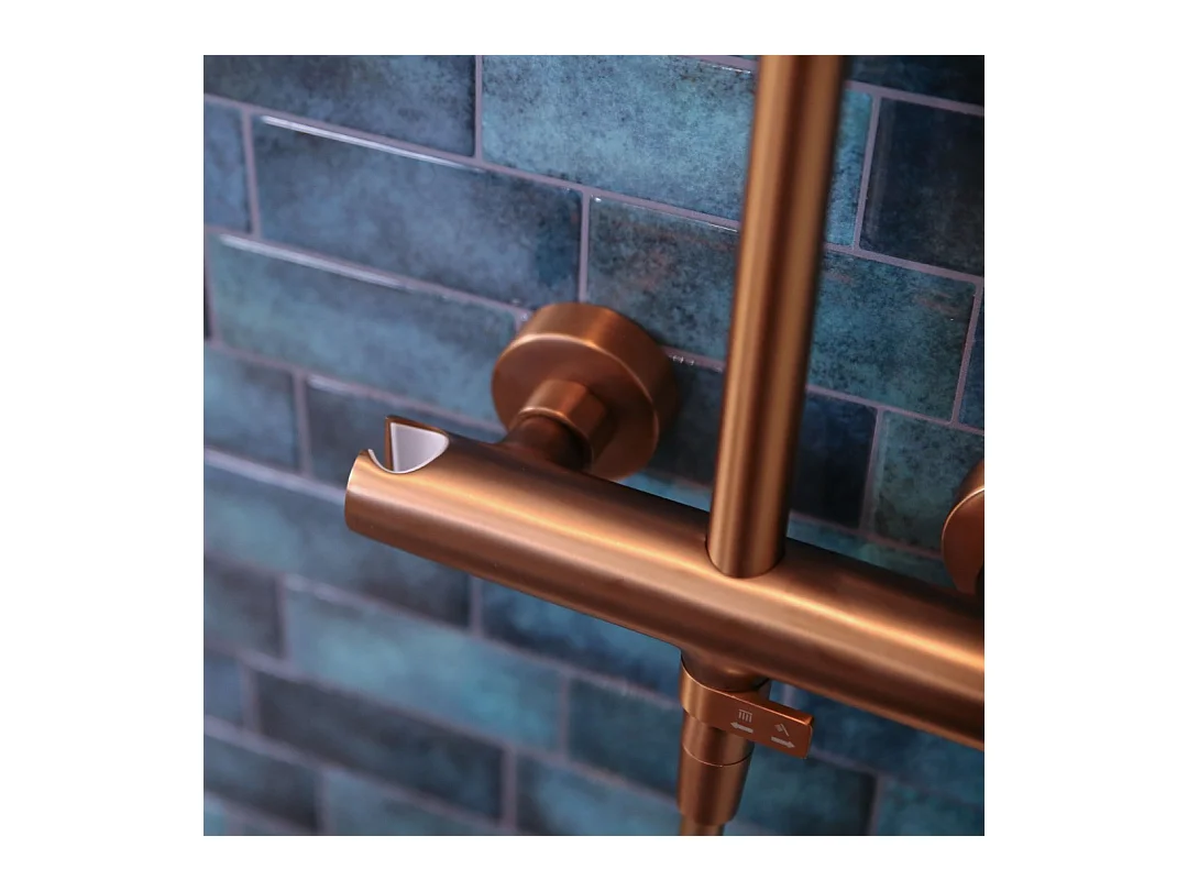 Lollipop II colonne de douche mécanique cuivre brossé 250 - Essebagno