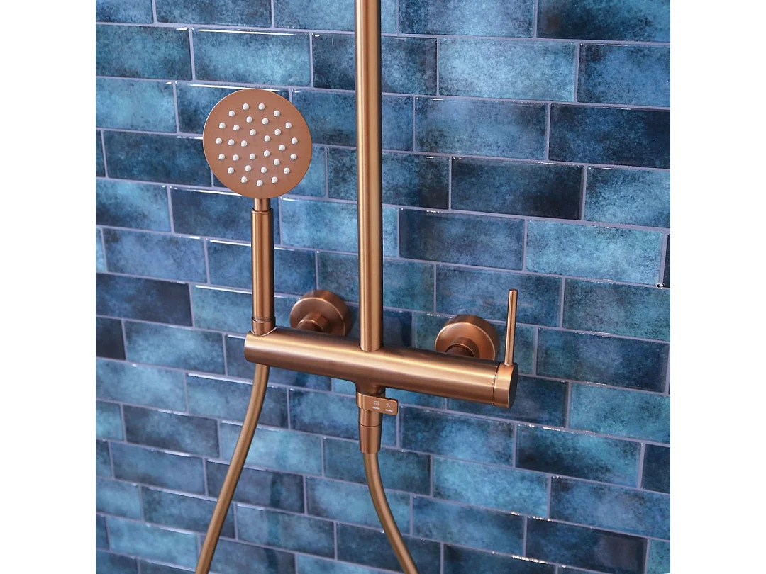 Lollipop II Coluna de duche mecânica em cobre escovado 250 Essebagno