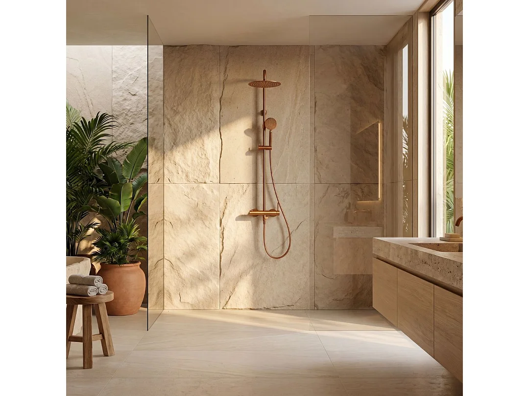 Lollipop II Coluna de duche mecânica em cobre escovado 250 Essebagno