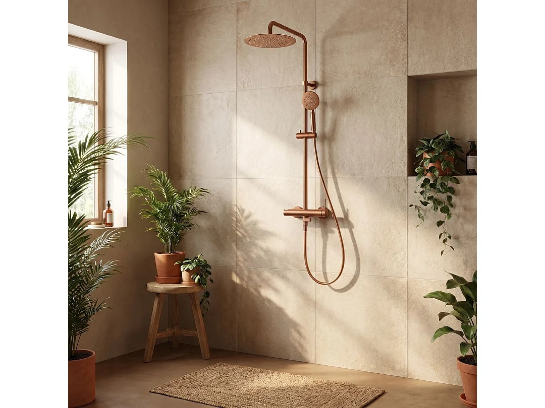 Lollipop II Coluna de duche mecânica em cobre escovado 250 Essebagno