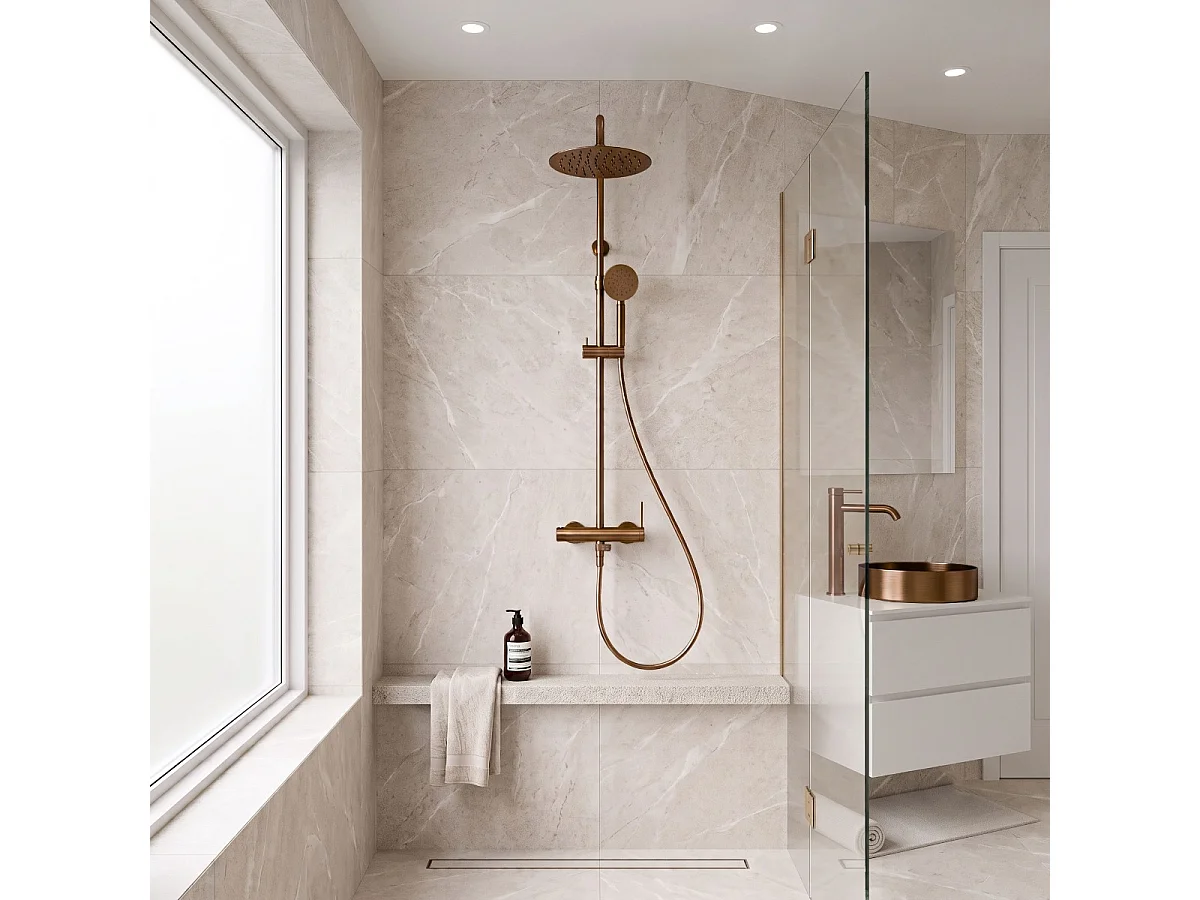 Lollipop II Coluna de duche mecânica em cobre escovado 250 Essebagno