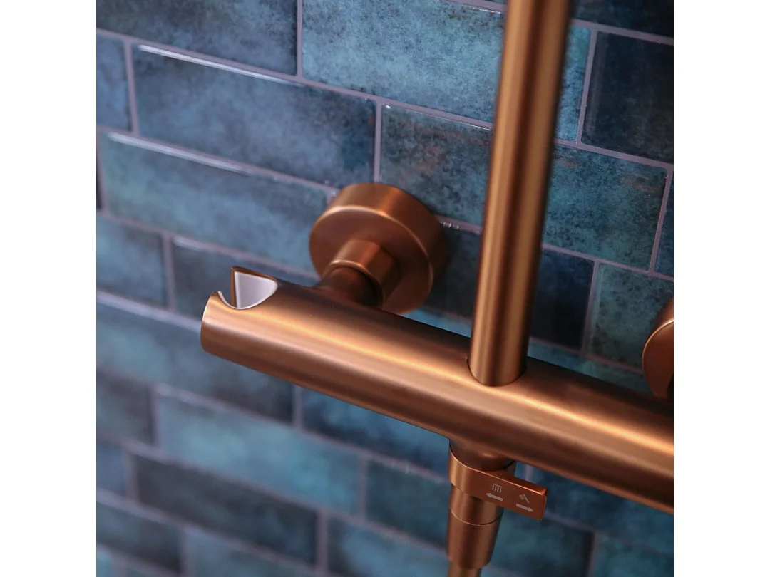 Lollipop II Coluna de duche mecânica em cobre escovado 250 Essebagno