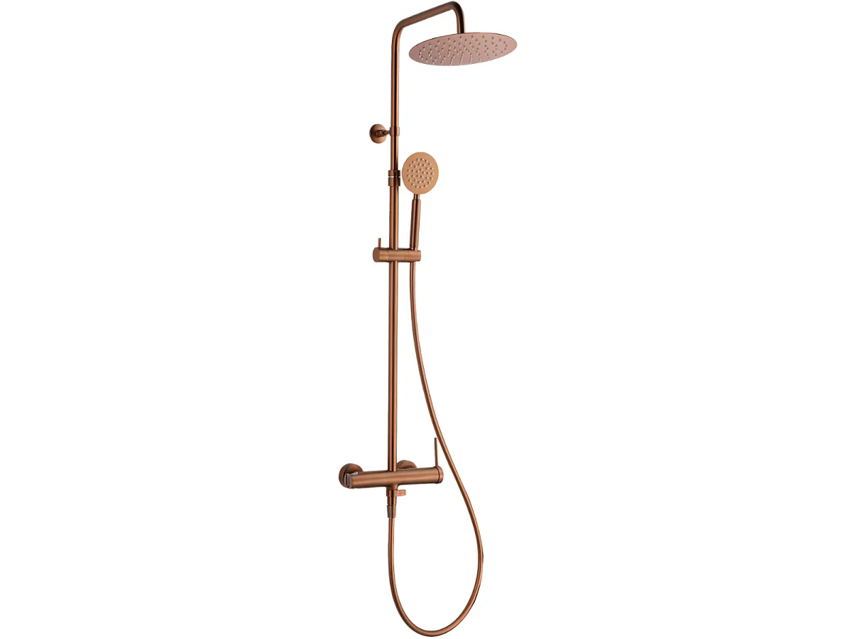 Lollipop II Coluna de duche mecânica em cobre escovado 250 Essebagno