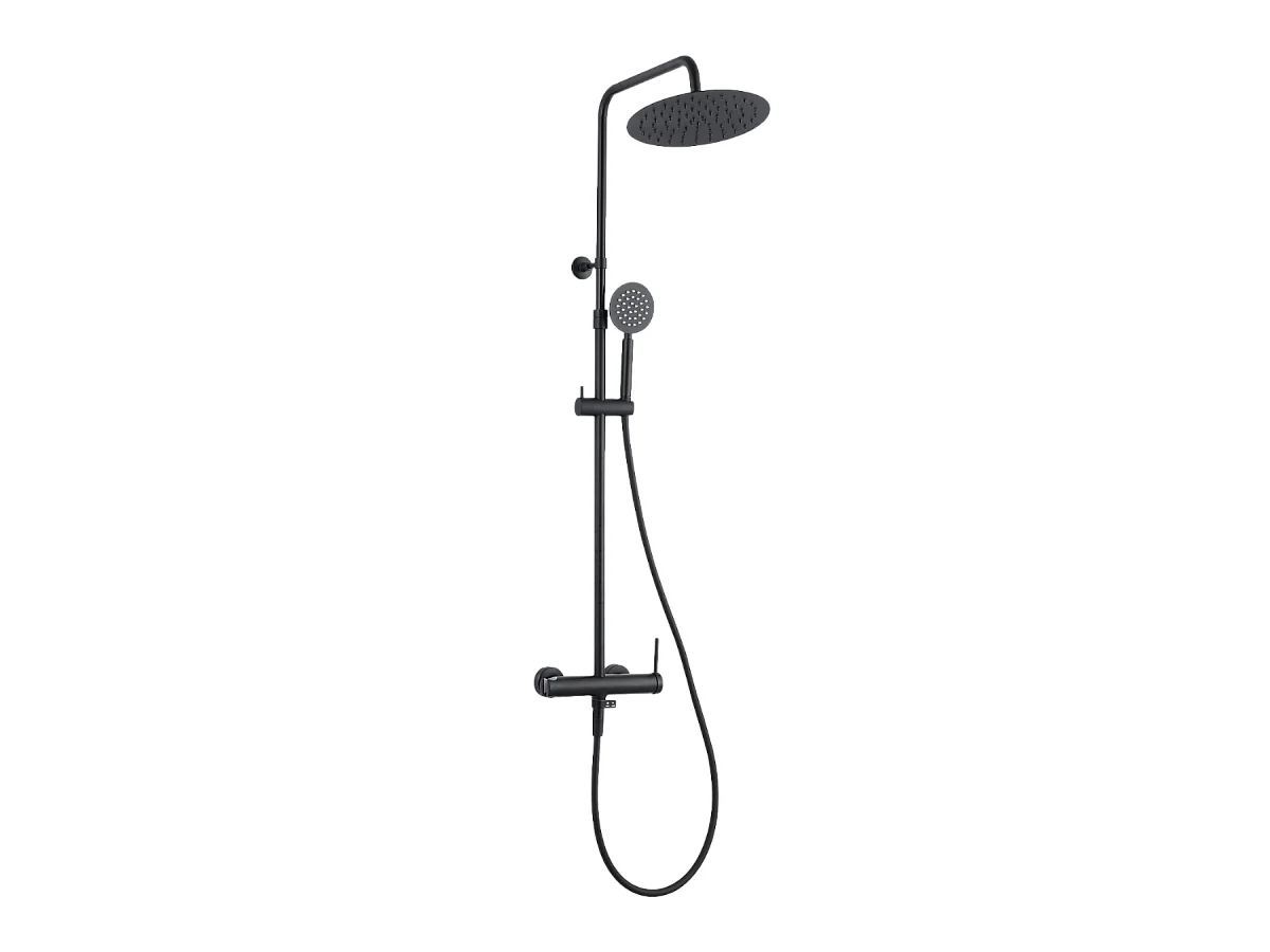 Lollipop II colonne de douche mécanique noire mat 250 - Essebagno