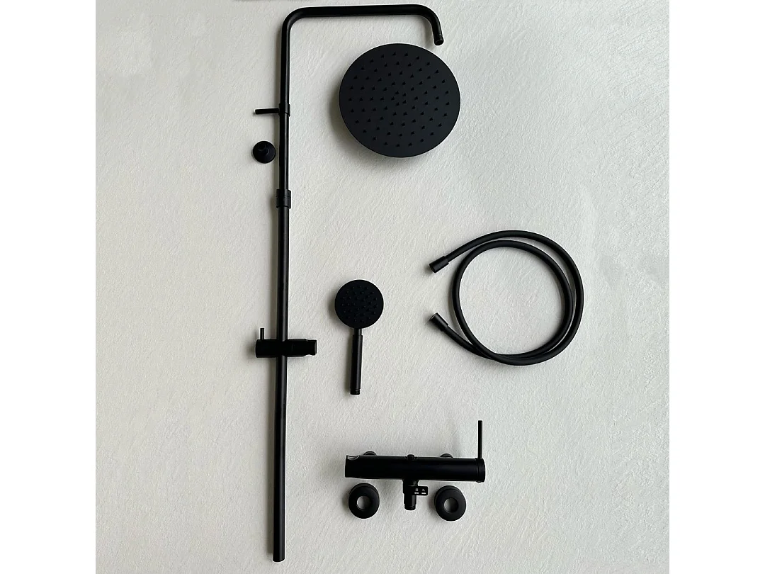 Lollipop II colonne de douche mécanique noire mat 250 - Essebagno
