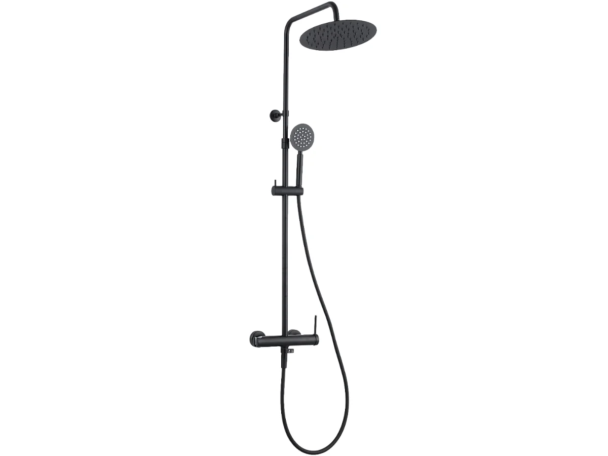 Lollipop II colonne de douche mécanique noire mat 250 - Essebagno