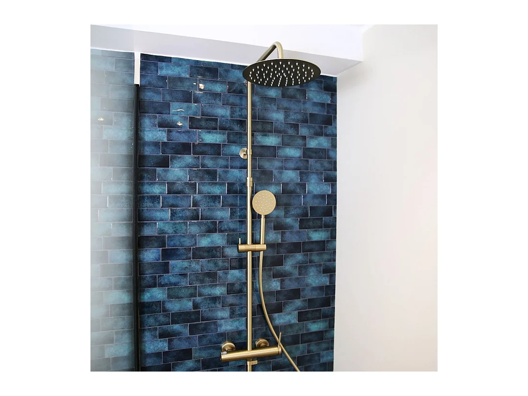 Lollipop II Colonna doccia meccanica oro spazzolato 250 Essebagno