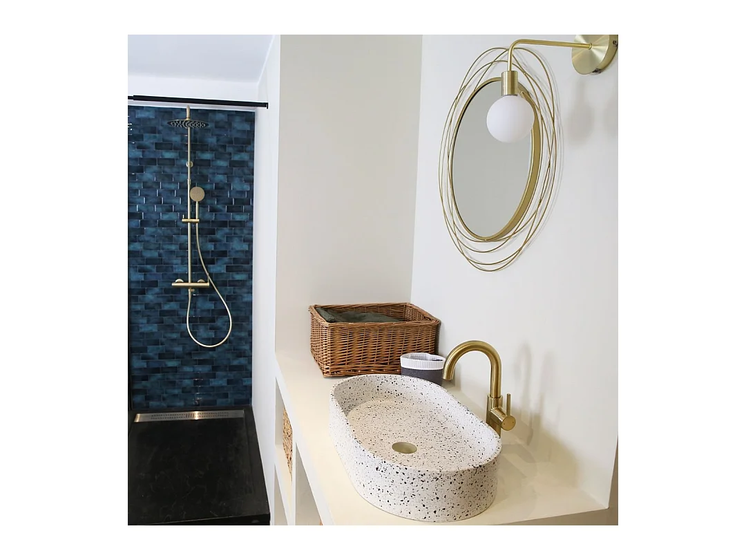 Lollipop II Colonna doccia meccanica oro spazzolato 250 Essebagno