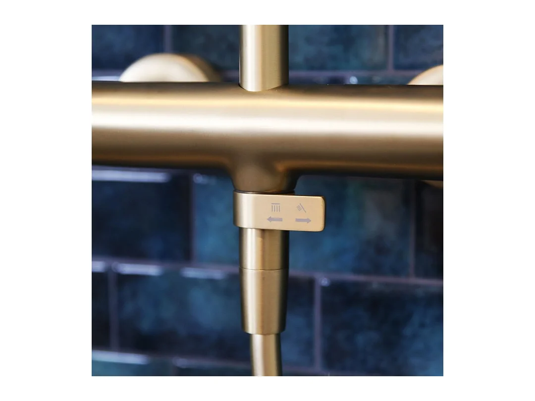 Lollipop II Colonna doccia meccanica oro spazzolato 250 Essebagno