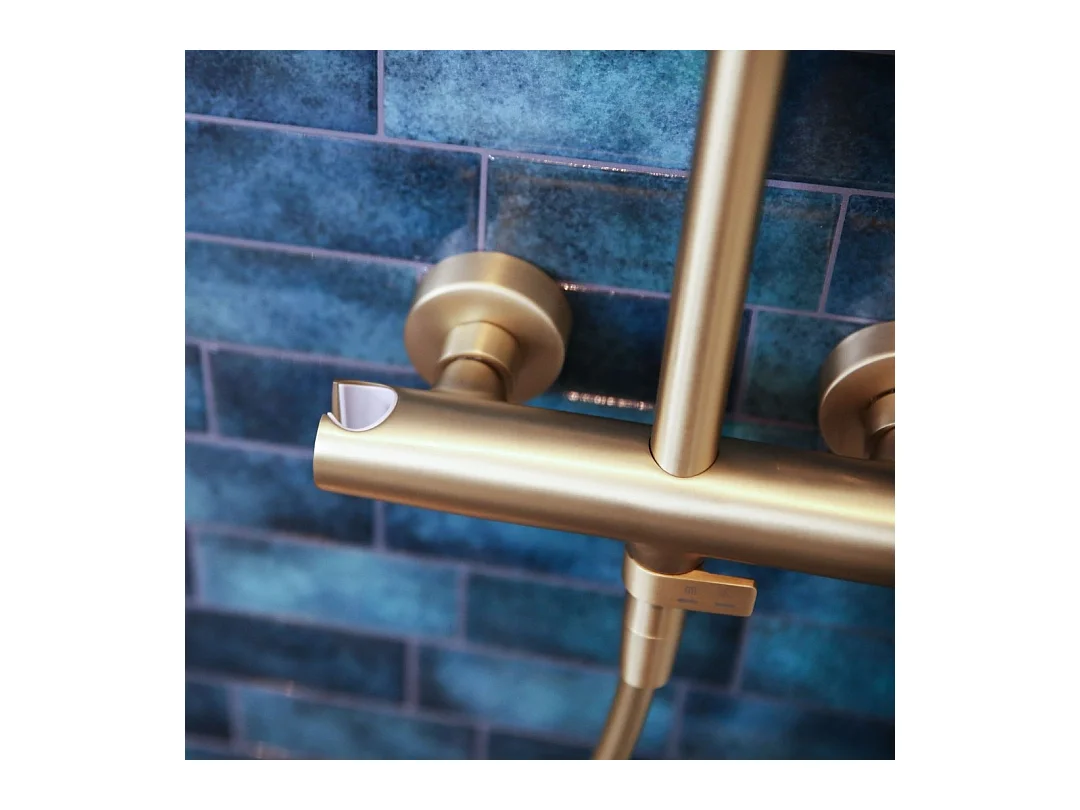 Lollipop II Colonna doccia meccanica oro spazzolato 250 Essebagno