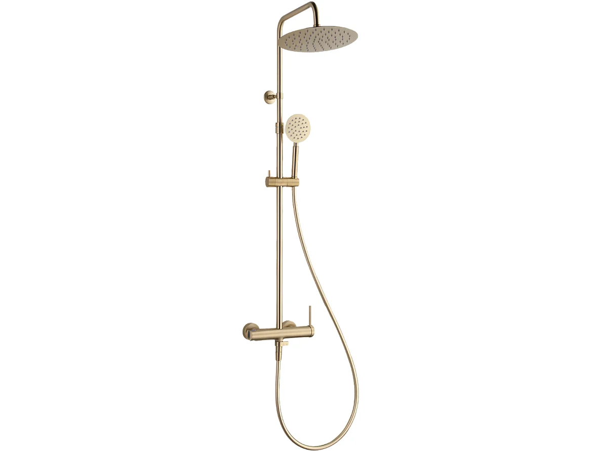 Lollipop II Columna de ducha mecánica oro cepillado 250 Essebagno