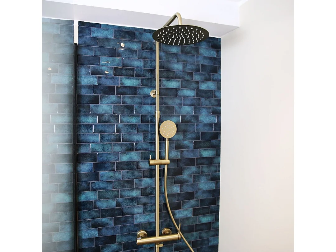 Lollipop II Columna de ducha mecánica oro cepillado 250 Essebagno