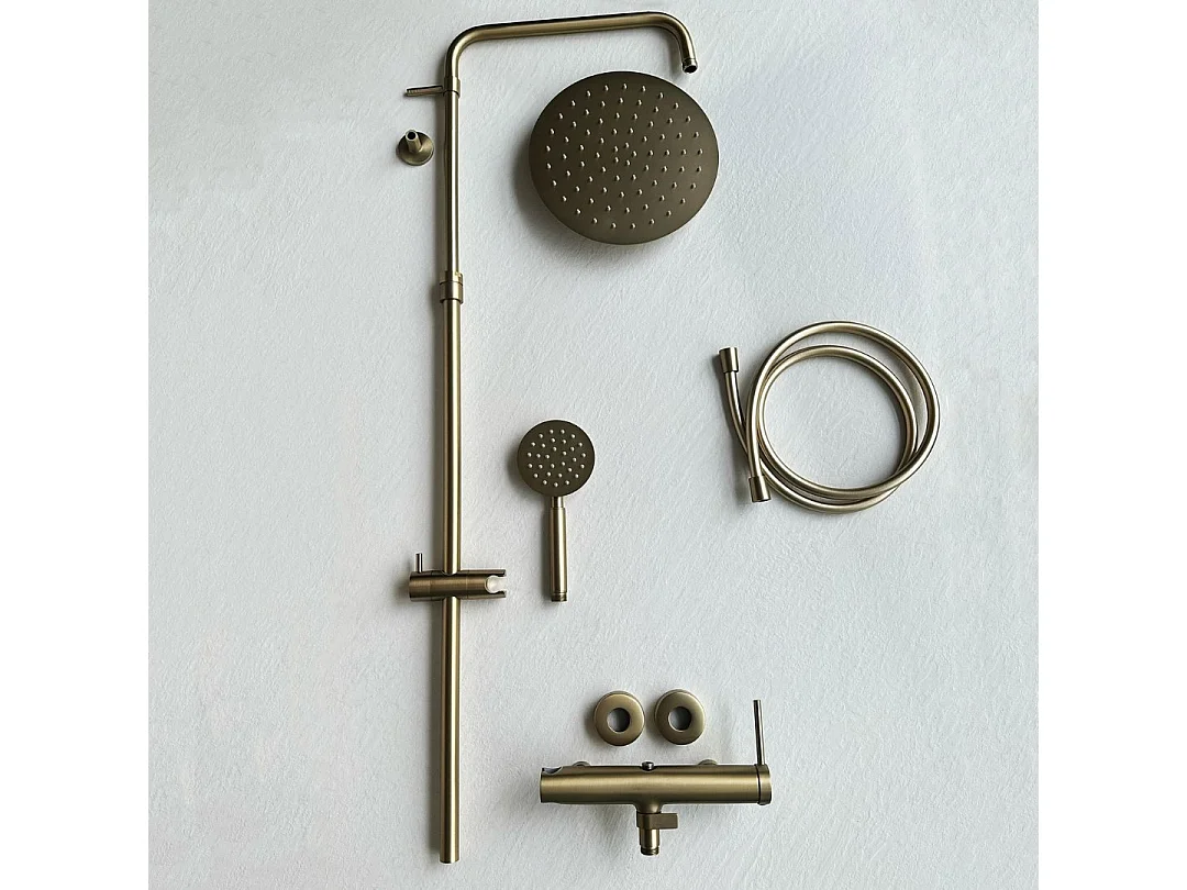 Lollipop II Columna de ducha mecánica oro cepillado 250 Essebagno