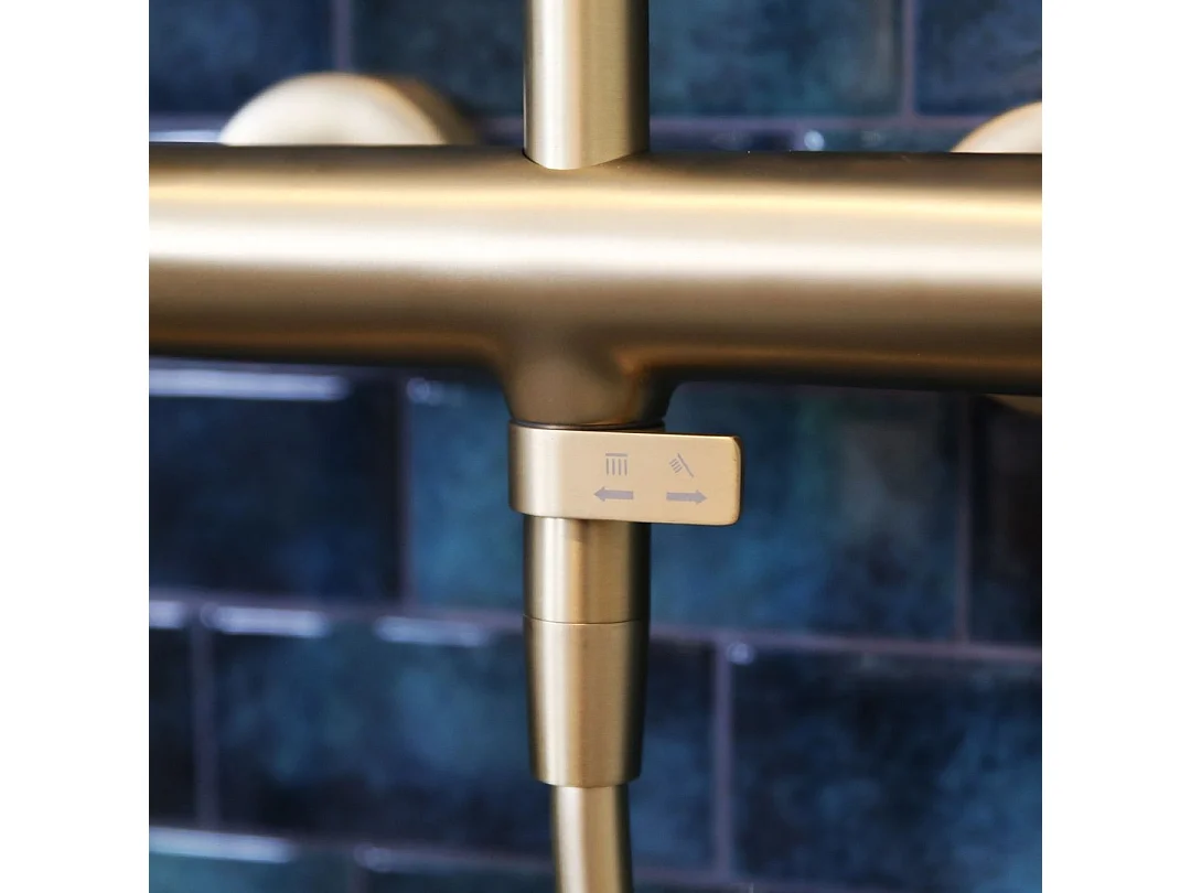 Lollipop II Columna de ducha mecánica oro cepillado 250 Essebagno