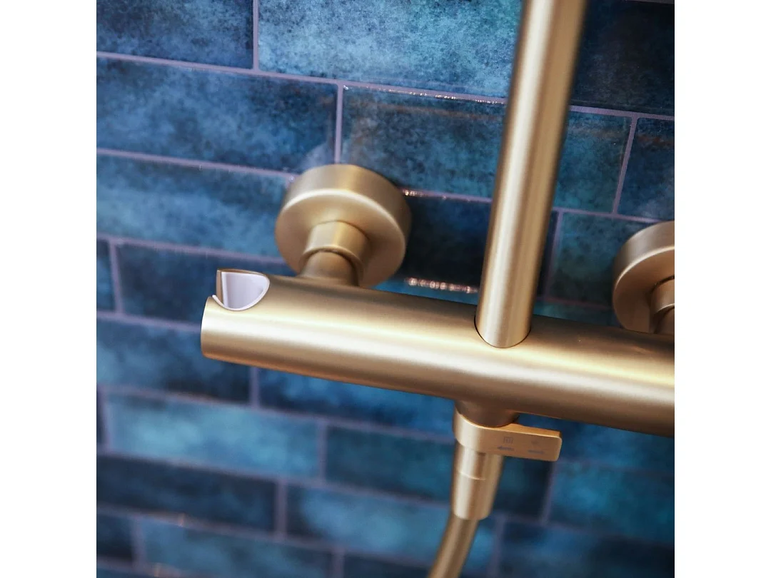 Lollipop II Columna de ducha mecánica oro cepillado 250 Essebagno