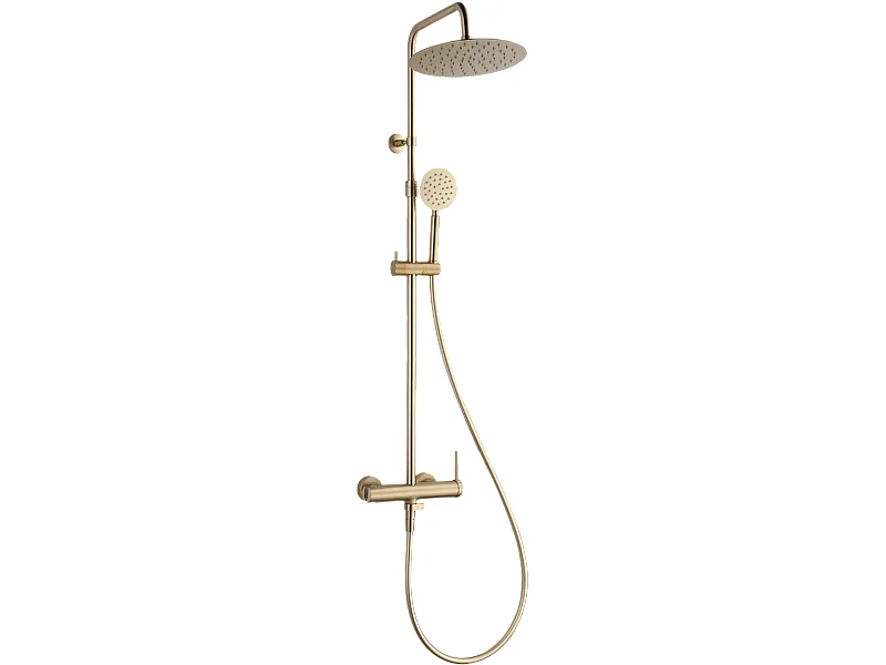 Lollipop II Mechanische Duschsäule gebürstetes Gold 250 Essebagno