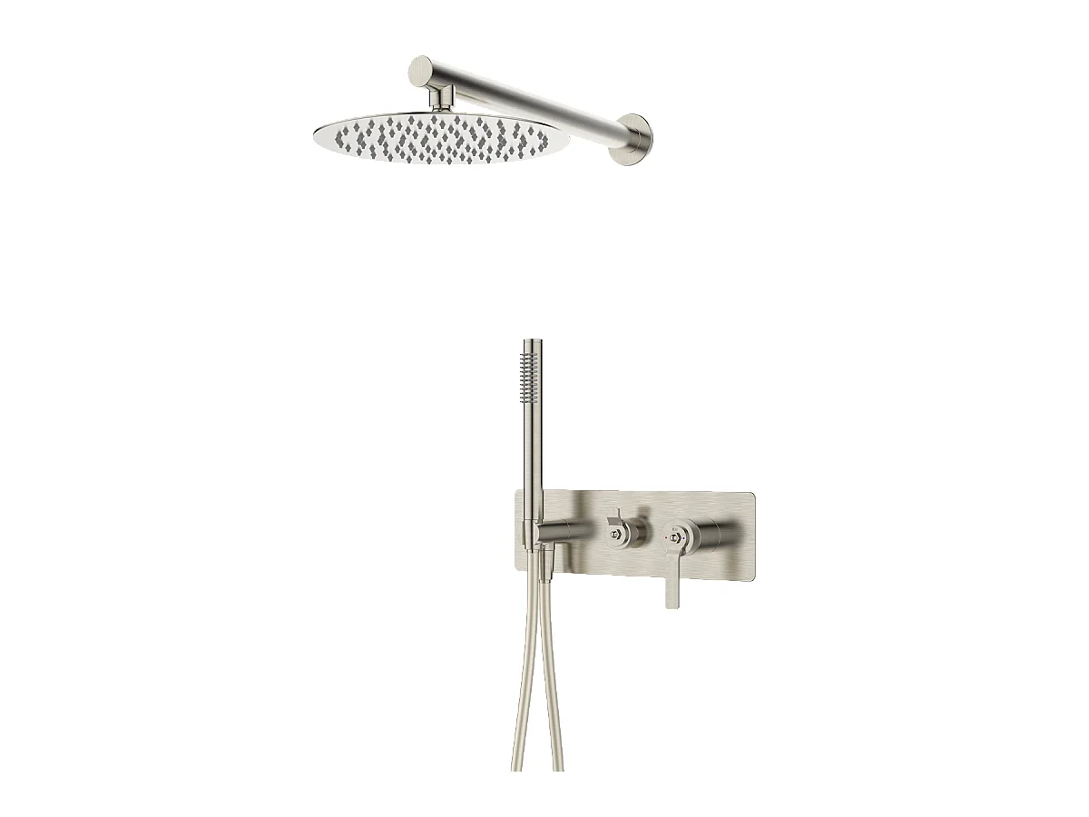 Molette colonne de douche encastrée mécanique façon inox - Essebagno