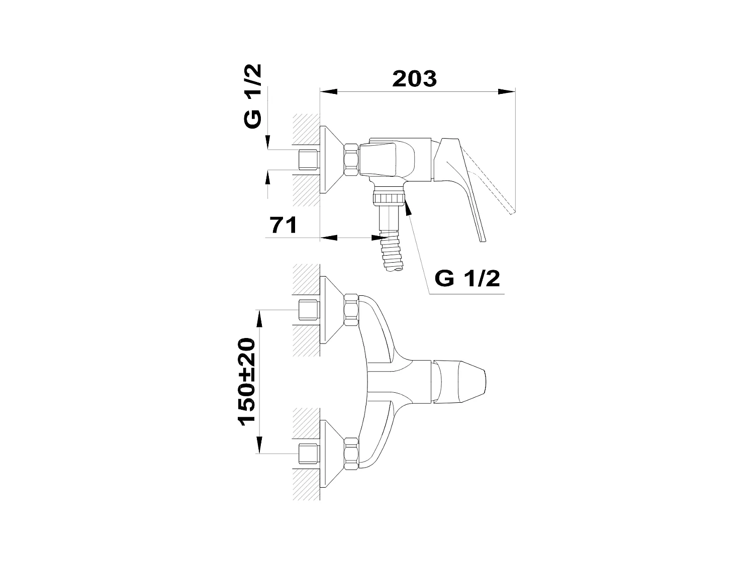 Largo Einhebelmischer Dusche Chrom Essebagno