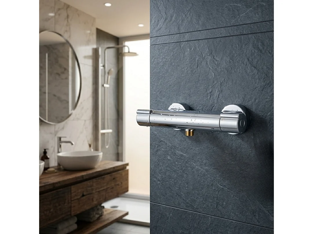 Prime mezclador termostático de ducha cromado Essebagno