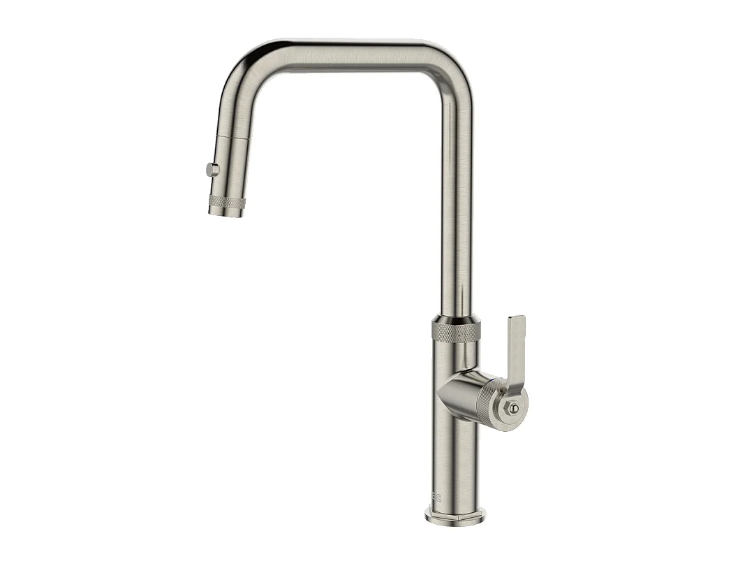 Molette mitigeur évier à douchette extractible façon inox - Essebagno