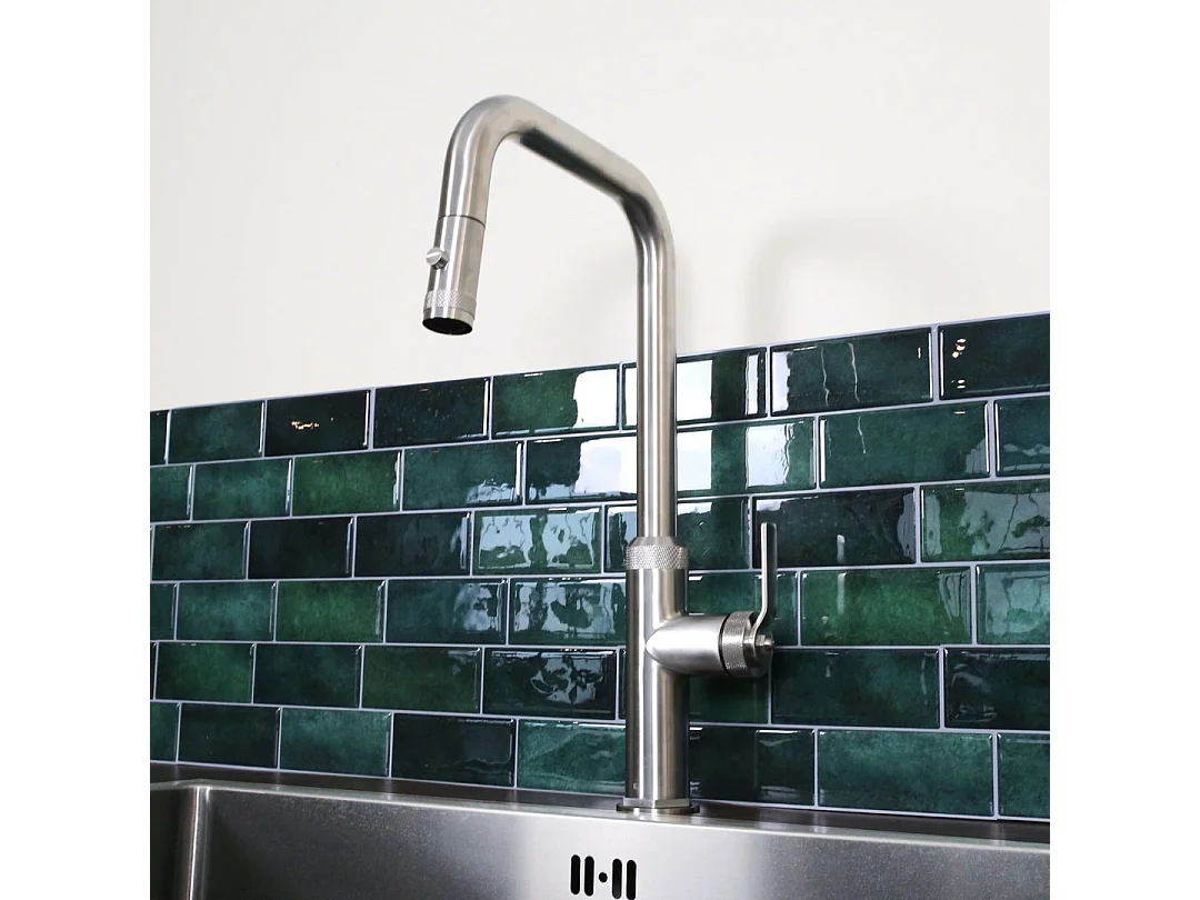 Molette Miscelatore per lavabo con doccetta estraibile in acciaio inox Essebagno